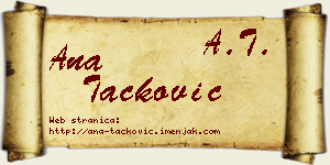 Ana Tacković vizit kartica
